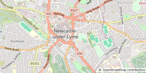 Map of Newcastle, Staffordshire