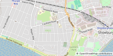 Map of Southend on SEA, Essex