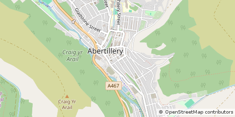 Map of Abertillery, Gwent