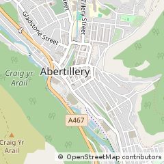 Map of Abertillery, Gwent