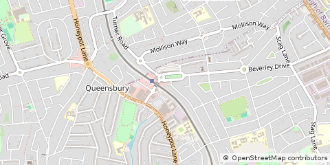 Map of Queensbury, Middlesex