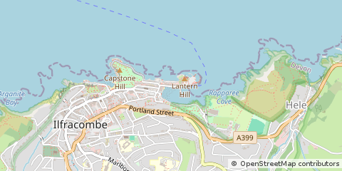 Map of Ilfracombe, Devon