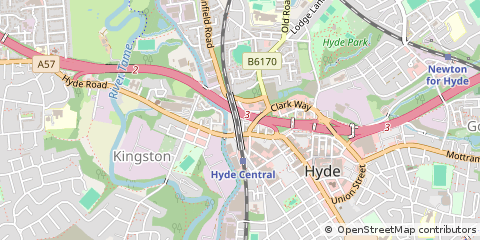 Map of Hyde, Cheshire