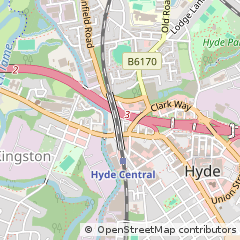 Map of Hyde, Cheshire