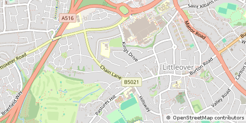 Map of Littleover, Derby