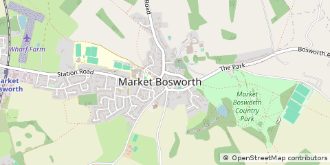 Map of Market Bosworth, Warwickshire