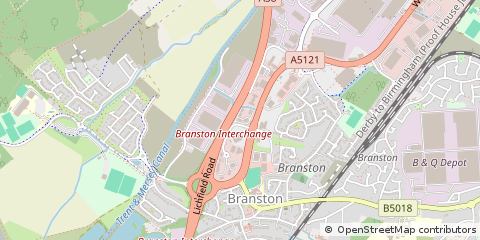 Map of First Avenue, Burton-on-Trent