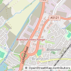 Map of First Avenue, Burton-on-Trent
