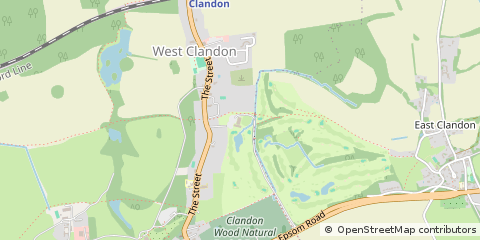 Map of West Clandon, Surrey