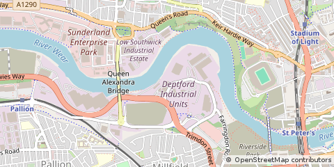 Map of Sunderland, Tyne & Wear