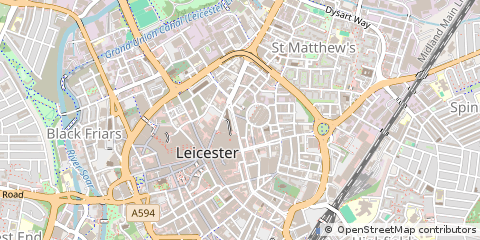 Map of Leicester, Leicestershire