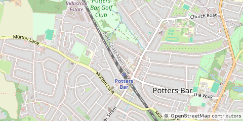 Map of Potters BAR, Hertfordshire