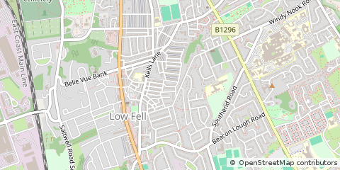Map of Gateshead, Tyne & Wear
