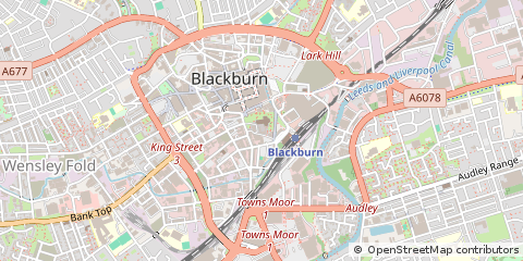 Map of Blackburn, Lancashire