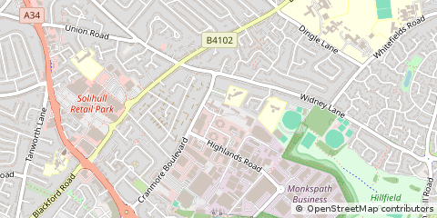 Map of Solihull