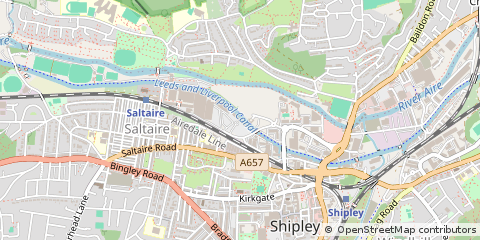 Map of Shipley, West Yorkshire