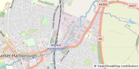 Map of Market Harborough, Leicestershire