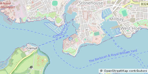 Map of Plymouth, Devon