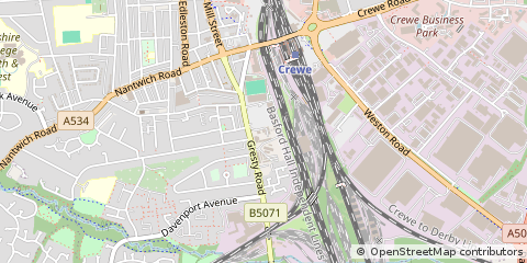Map of Crewe, Cheshire
