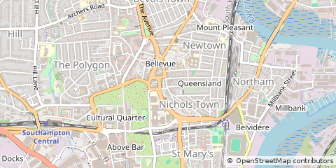 Map of Southampton, Hampshire