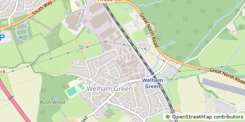 Map of Welham Green, Hertfordshire