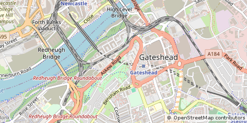 Map of Gateshead, Tyne & Wear