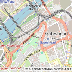 Map of Gateshead, Tyne & Wear