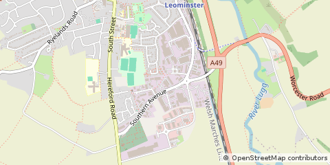 Map of Leominster, Herefordshire