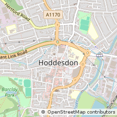 Map of Hoddesdon, Hertfordshire