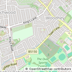 Map of Bebington, Merseyside