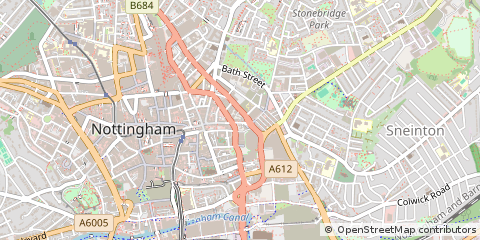 Map of Nottingham, Nottinghamshire