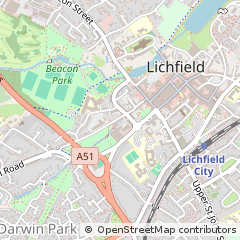 Map of Lichfield, Staffordshire