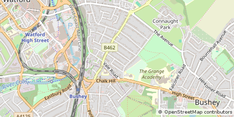 Map of Bushey, Hertfordshire