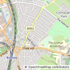Map of Bushey, Hertfordshire