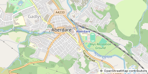 Map of Aberdare, Rhondda Cynon Taf