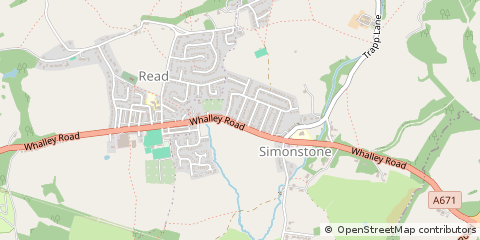 Map of Burnley, Lancashire