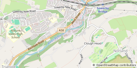 Map of Halifax, West Yorkshire