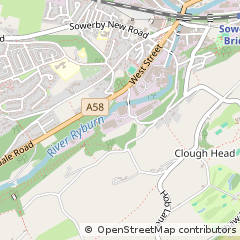 Map of Halifax, West Yorkshire