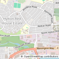 Map of Sunderland, Tyne and Wear