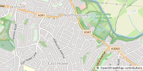 Map of Bournemouth, Dorset