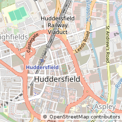 Map of Huddersfield, West Yorkshire