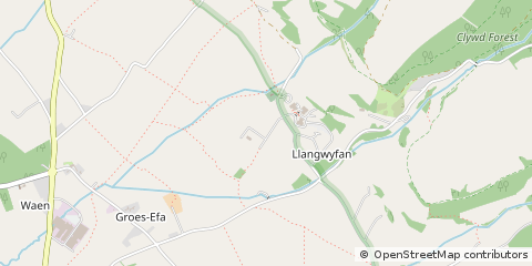 Map of Llandyrnog, Denbighshire
