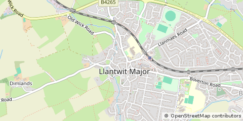 Map of Llantwit Major, South Glamorgan
