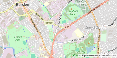 Map of Stoke on Trent, Staffs