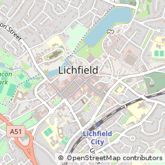 Map of Lichfield, Staffordshire