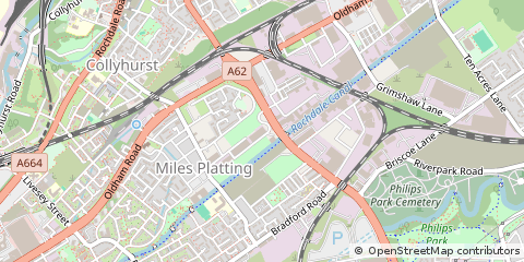 Map of Manchester, Lancashire