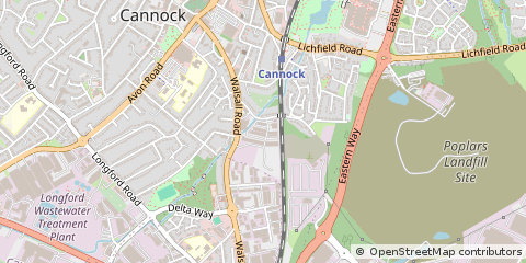 Map of Cannock, Staffs