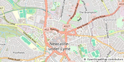Map of Newcastle Under Lyme, Staffordshire
