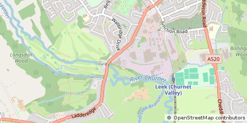 Map of Leek, Staffordshire