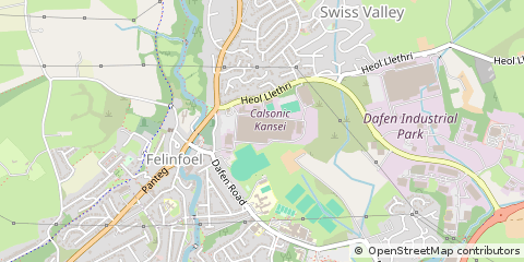 Map of Llanelli, Dyfed